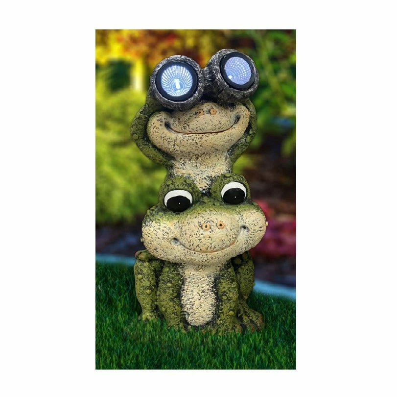 Alpine Solar Binocular Leap Frogs Statue with LED Lights - QWR1006SLR - Lighting, Torches & Firepits 4 Alpine Solar Binocular Leap Frogs Statue with LED Lights - QWR1006SLR - Lighting, Torches & Firepits - Image 2