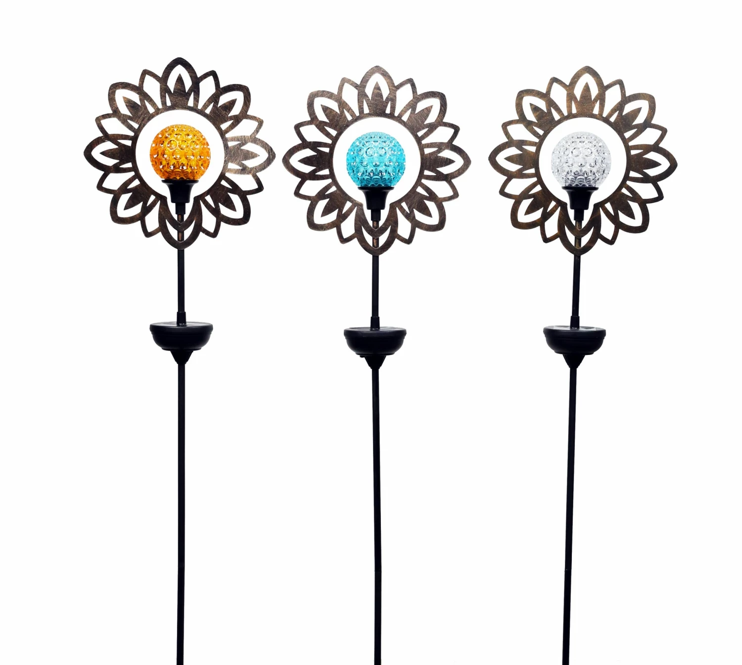 Alpine Assorted Solar Sun Rotational Stake Light QYY130A - Garden Accessories 3 Alpine Assorted Solar Sun Rotational Stake Light QYY130A - Garden Accessories