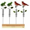 Alpine Assorted Frog and Cardinal Stake with Rain Gauge LJJ190A - Garden Accessories