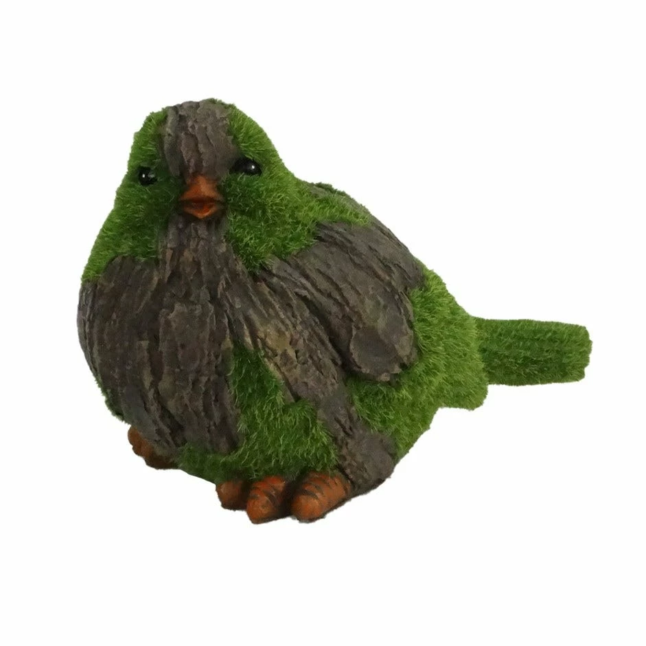 Alpine Flocked Green Bird Statue - HEH426 - Garden Accessories 3 Alpine Flocked Green Bird Statue - HEH426 - Garden Accessories