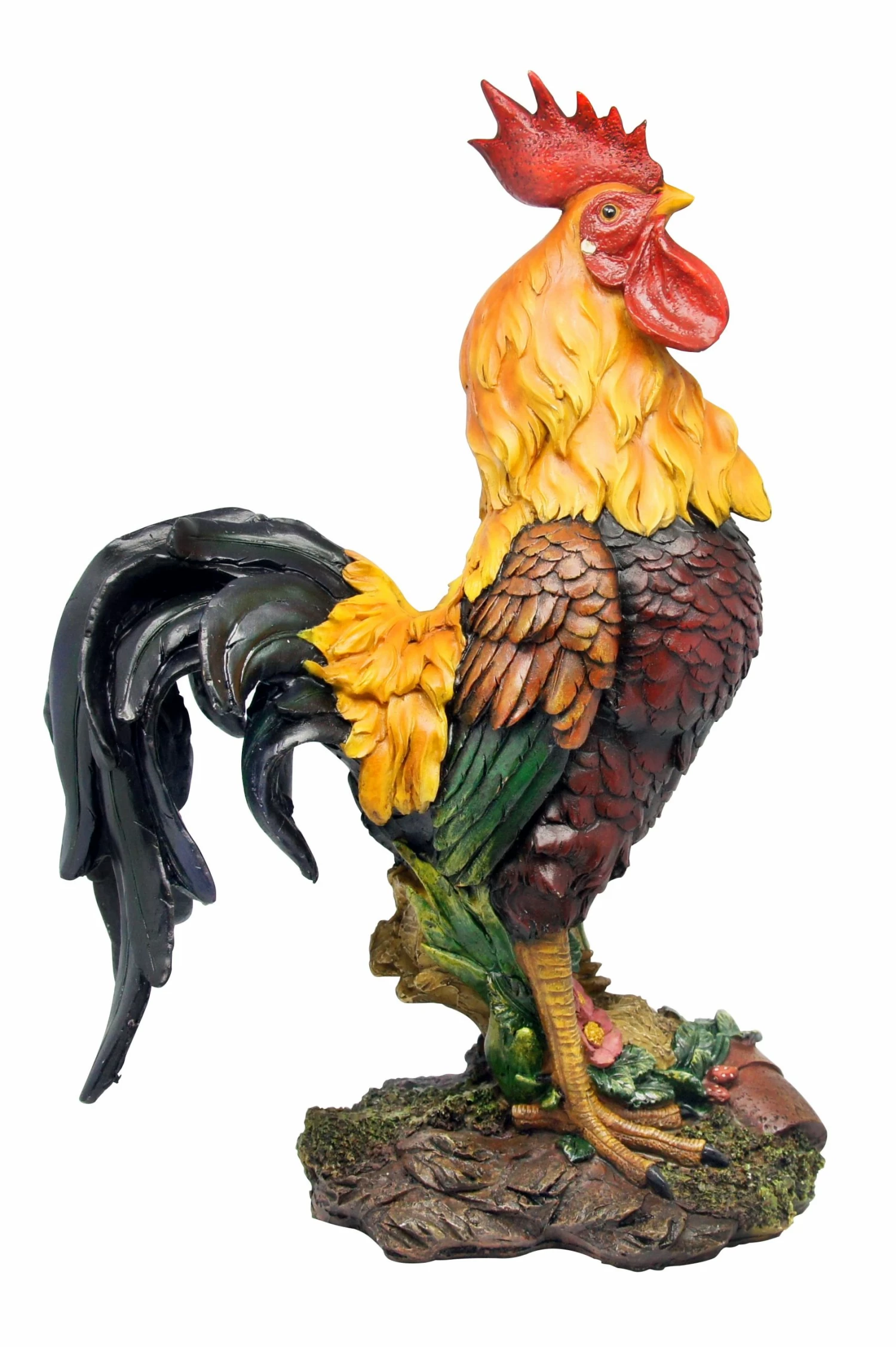 Alpine Polyresin Rooster Statue ZEN376 - Garden Accessories 3 Alpine Polyresin Rooster Statue ZEN376 - Garden Accessories