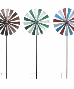 Alpine Assorted Old Fashion Windwill Garden Stake IFF107A - Wind Chimes