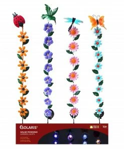 Alpine Assorted Solar Flower Light Stake YEN226A - Bird Houses