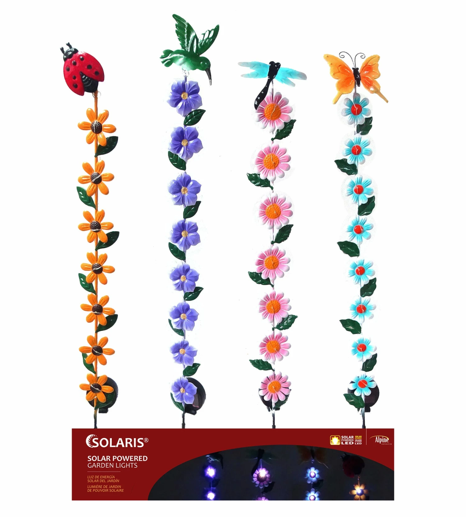 Alpine Assorted Solar Flower Light Stake YEN226A - Bird Houses 3 Alpine Assorted Solar Flower Light Stake YEN226A - Bird Houses
