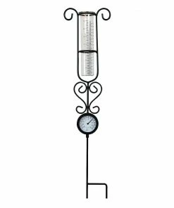 Alpine Rain Gauge & Thermometer Stake - LJJ113 - Garden Accessories