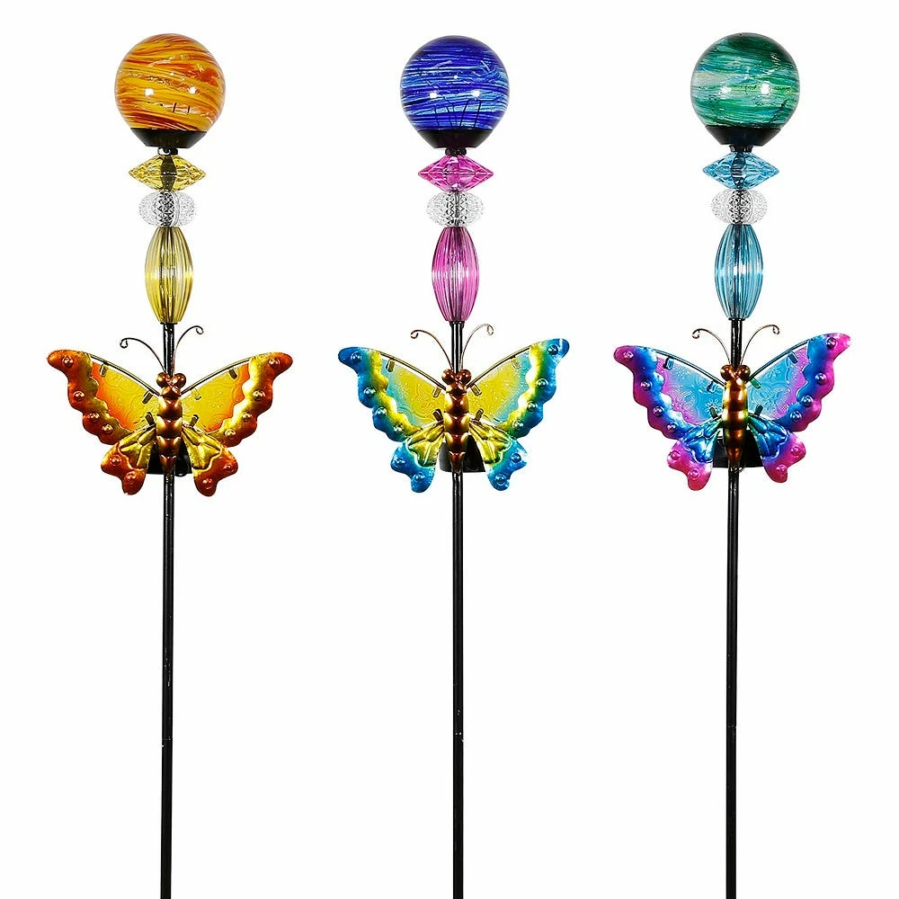 Alpine Solar Swirl Butterfly Stake - LJJ1070A - Garden Accessories 3 Alpine Solar Swirl Butterfly Stake - LJJ1070A - Garden Accessories