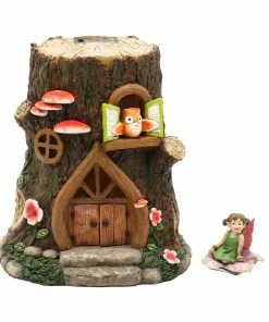 Alpine Little Lily Solar Fairy House with Lily Fairy Figurine WQA766A-SLR