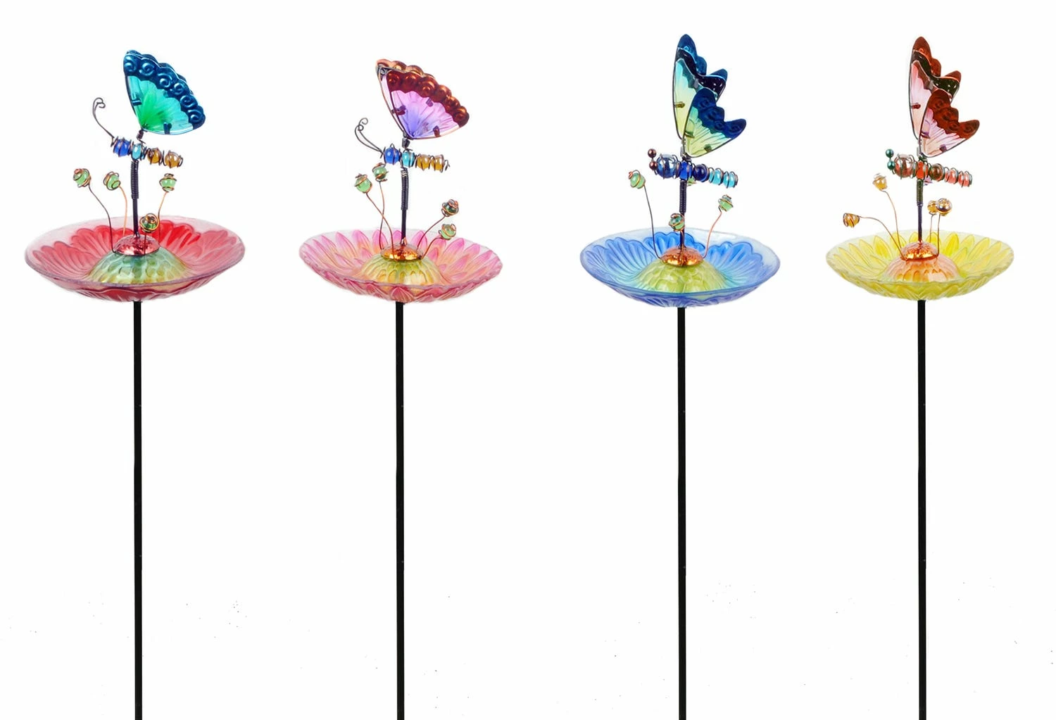 Alpine Assorted Insect Flower Birdbath Garden Stakes KPP496A - Garden Accessories 3 Alpine Assorted Insect Flower Birdbath Garden Stakes KPP496A - Garden Accessories