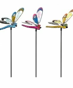 Alpine Colorful Spring Dragonfly Stake - LJJ1106ABB - Garden Accessories