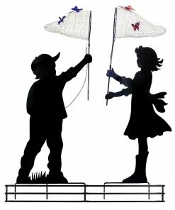 Alpine Solar Kid With Butterfly Catcher - YEN325A - Garden Accessories