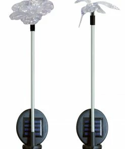 Alpine Assorted Solar Flower and Hummingbird Stake SLC103ABB