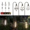 Alpine Assorted Solar Metallic Edison Bulb Stakes with LEDs QLP875A - Garden Accessories