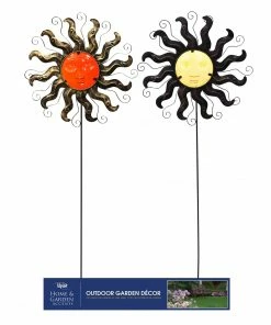 Alpine Assorted Sunface Garden Stakes QEL150A - Solar