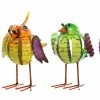 Alpine Assorted Green Blue Orange and Red Metal Bird Decor QEL406AHH - Bird Houses