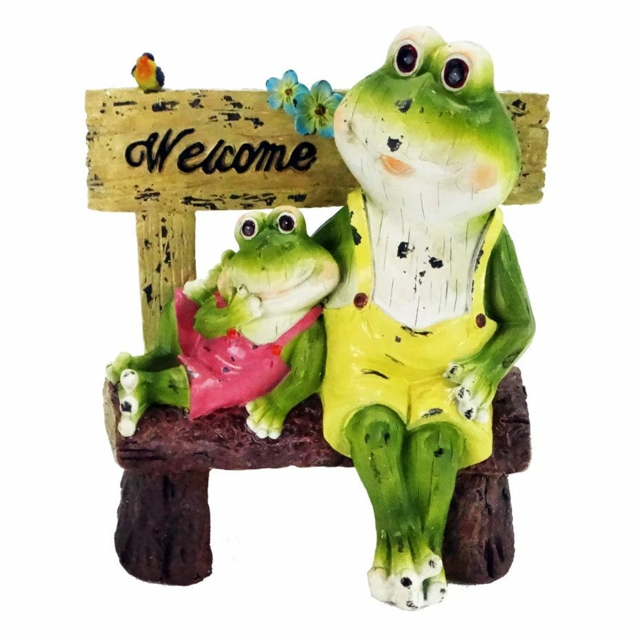 Alpine Welcome Bench Frogs Statue - GDS160HH - Garden Accessories 3 Alpine Welcome Bench Frogs Statue - GDS160HH - Garden Accessories