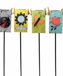 Alpine Assorted Solar Garden Box Garden Stake YEN125A-TM - Garden Accessories