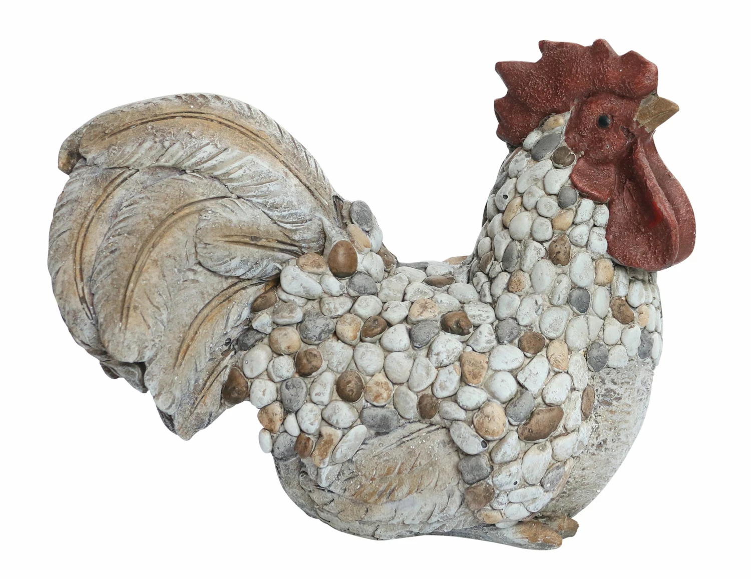 Alpine Garden Pebble Rooster Statue NZW244HH - Garden Accessories 3 Alpine Garden Pebble Rooster Statue NZW244HH - Garden Accessories