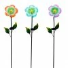Alpine Assorted Solar Flower Garden Stake with LED Light RGG208A - Garden Accessories