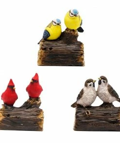 Alpine Assorted Birds on Log with Motion Sensor Chirping - SLL1032ABB - Garden Statues & Lawn Ornaments