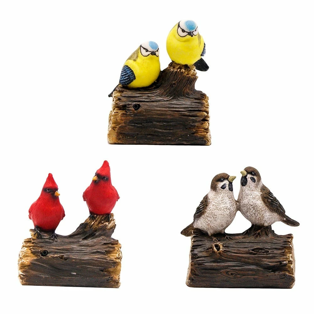 Alpine Assorted Birds on Log with Motion Sensor Chirping - SLL1032ABB - Garden Statues & Lawn Ornaments 3 Alpine Assorted Birds on Log with Motion Sensor Chirping - SLL1032ABB - Garden Statues & Lawn Ornaments