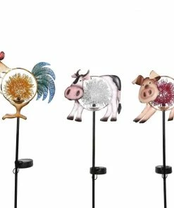 Alpine Solar Fuzzy Ball Animal Stake - RGG434A - Garden Accessories