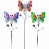 Alpine Assorted Butterfly Rain Gauge Garden Stake LJJ428A - Water Features