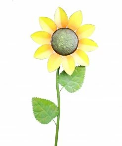 Alpine Spring Festive Blooming Metallic Sunflower Garden Stake JUM246 - Garden Accessories