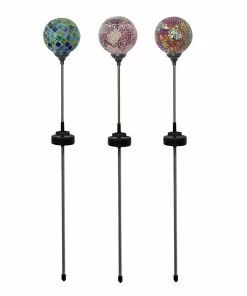 Alpine Solar Mosaic Globe Stakes - SLC107A-12 - Garden Accessories