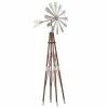 Alpine Metallic Kinetic Windmill Garden Stake with Rustic Finish JUM264 - Wind Chimes