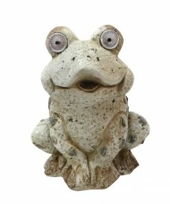 Assorted Alpine Solar Frog Statue with 2 LED Lights QWR678SLR