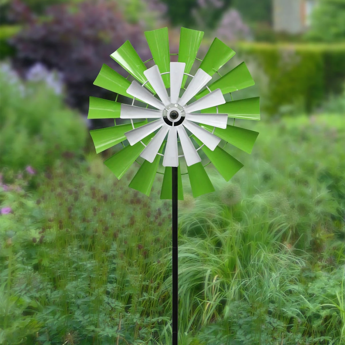 Assorted Alpine Solar 68 inch Dual Kinetic Windmill Stake with LED Light FYT102SLR - Wind Chimes 4 Assorted Alpine Solar 68 inch Dual Kinetic Windmill Stake with LED Light FYT102SLR - Wind Chimes - Image 2