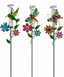 Alpine Insects Bird Stake Rain Gauge - LJJ1116A - Garden Accessories