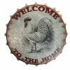 Alpine inch Welcome inch Rooster Bottle Cap Wall Décor ORS580BB - Garden Accessories