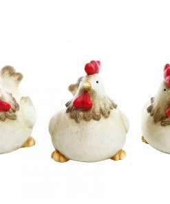 Alpine Assorted 7 inch Rooster Garden Statue Décor WTJ150AHH-M - Garden Accessories