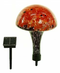 Assorted Alpine Solar Glass Mushroom with 20 LED Lights EGG158SLR - Garden Accessories