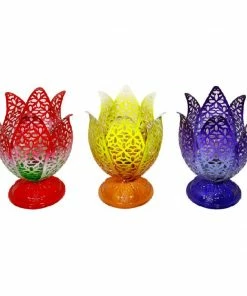 Alpine Mesh Flower Bud Lantern Décor with LED Lights - RGG518A - Garden Accessories