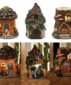 Alpine Solar Fairy Houses - WQA1458A - Garden Accessories