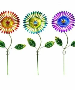 Alpine Bright Metal Flower Stake - LJJ1244ABB - Garden Accessories