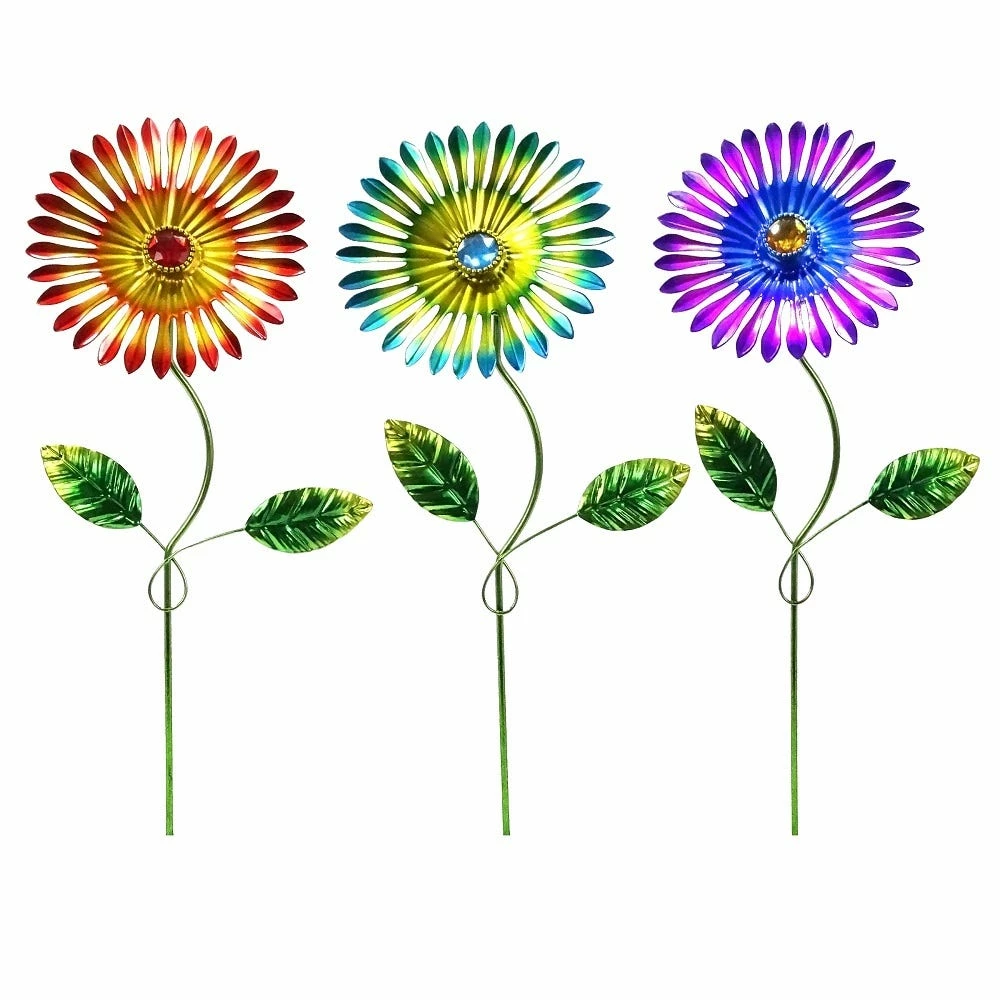 Alpine Bright Metal Flower Stake - LJJ1244ABB - Garden Accessories 3 Alpine Bright Metal Flower Stake - LJJ1244ABB - Garden Accessories