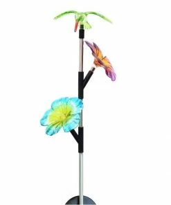 Assorted Alpine Solar Flower and Hummingbird Garden Stake SOT531BB