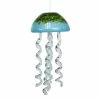 Alpine Handmade Round Hanging Turquoise Glass Jellyfish Windchimes HTO108TUR - Wind Chimes