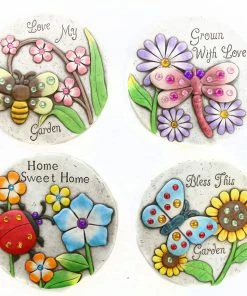 Alpine Assorted 10 inch Inspirational Insect Stepping Stones WQA590ABB - Garden Accessories