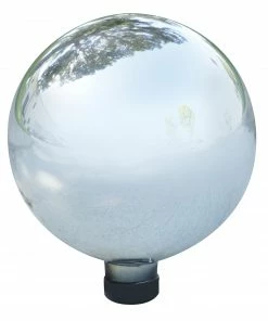 Alpine Silver Glass Gazing Globe GLB292SL - Solar
