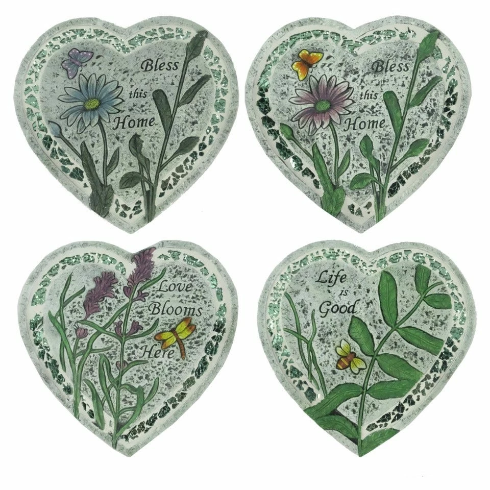 Alpine Heart Stepping Stones - WQA1308ABB - Garden Accessories 3 Alpine Heart Stepping Stones - WQA1308ABB - Garden Accessories