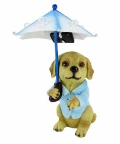 Alpine Solar Blue Suit Dog with Umbrella and LED Lights - SLL2278SLR - Lighting, Torches & Firepits
