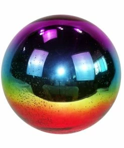 Alpine 10" Mosaic Gradient Rainbow Glass Gazing Globe - HMD128 - Garden Accessories