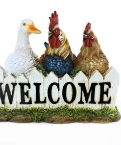 Alpine Birds inch Welcome inch Statue QEG104 - Garden Accessories