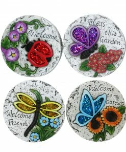 Alpine Assorted 8 inch Welcome Insect Stepping Stones WGG176ABB - Garden Accessories