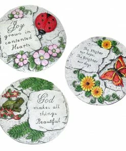 Alpine Assorted 12 inch Inspirational Insect Stepping Stones WGG296ABB - Garden Accessories