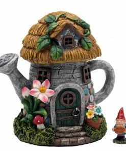 Alpine Waterford Fairy House with Mika Gnome Figurine WQA778A - Garden Accessories